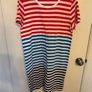 J. Crew Red and White Striped Top